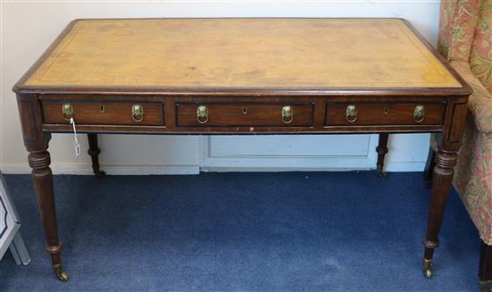 A Regency mahogany writing table W.134cm